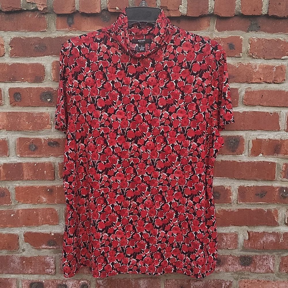 Floral cowl neck top